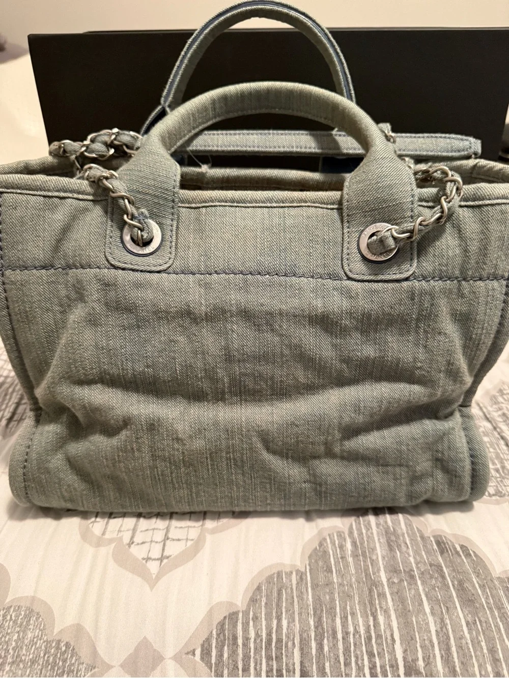 Small Chanel Denim Deauville tote